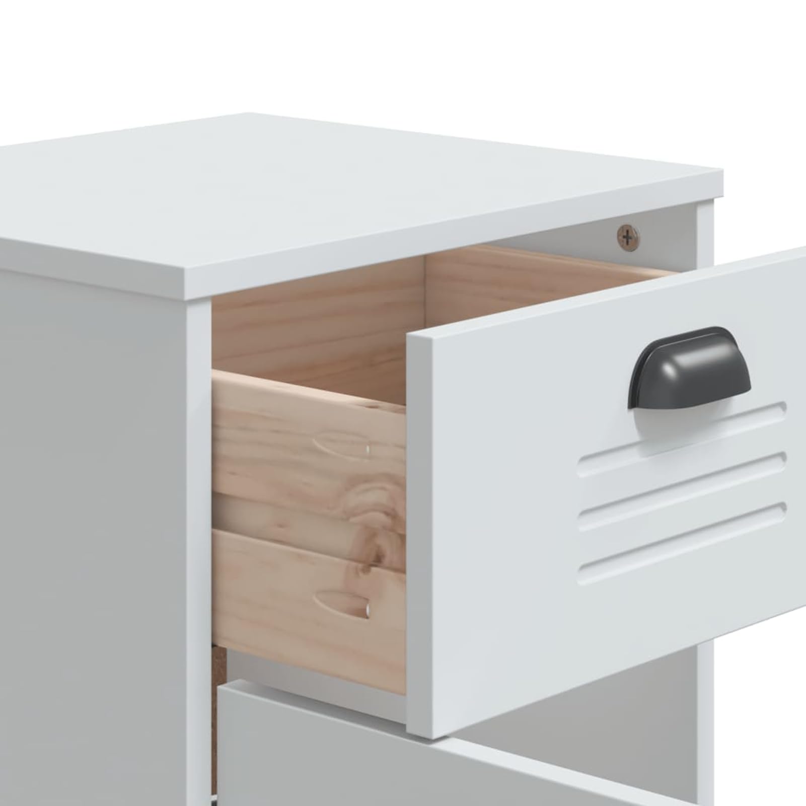 Nachttisch VIKEN Weiß 40x35x65 cm Holzwerkstoff | Stabil & feuchtigkeitsbeständig, 1 Schublade + 1 Türfach, einfache Reinigung mit feuchtem Tuch