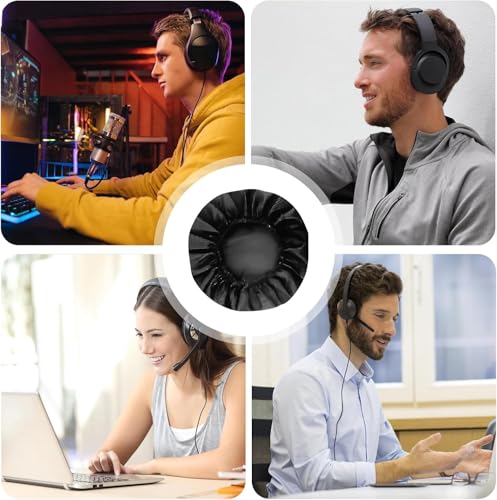 100 Stücke Kopfhörer überzug, Kopfhörer Schutz überzieher, Kopfhörer Schutzüberzug, Einweg-Kopfhörer Abdeckung, Für Meist Auf Ohr Kopfhörer Mit 10 Bis 13 cm Ohrpolster(Schwarz)