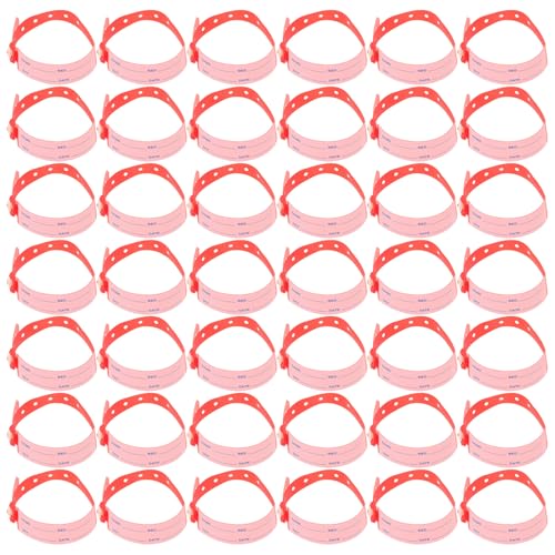 POPETPOP 100 Pulseras De Identificación Médica Pulseras Para Hospitales Pvc Rojo