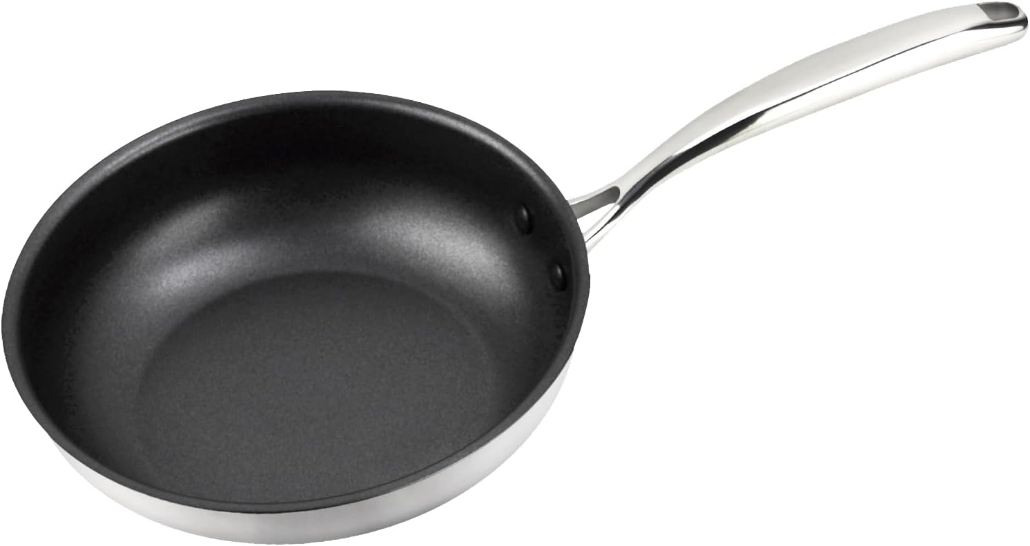 Magefesa Balance 7-Inch Stainless Steel Frying Pan with Xylan Plus Non-Stick Coating – Energy-Saving Full Induction Base, Triple-Layer Diffuser Bottom, Oven Safe, Anti-Splash Design, Skillet