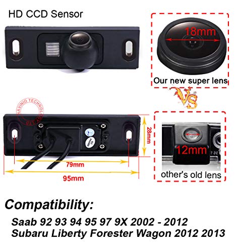 1280 * 720 Pixel HD Car Waterproof Backup Rear-View License Plate Rear Reverse Parking Camera Replacement for Saab 92 93 94 95 97 9X /Subaru Liberty Forester Wagon by Fiorigo - Used condition - Image 2