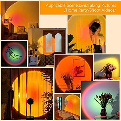 Flanney Sunset Lamp - 4 In 1 Projection Sun Lamp Create A Romantic Light With Rainbow, Sunset, Sunset Red And Sun Effect #TOP5