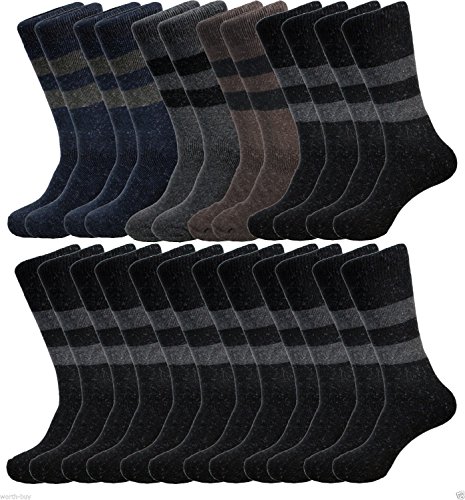 3 Pack Rabbit Wool Angora Thermal Men Winter Outdoor Socks New, Assorted Colors, Size: 10-15 fits shoe size 7-13