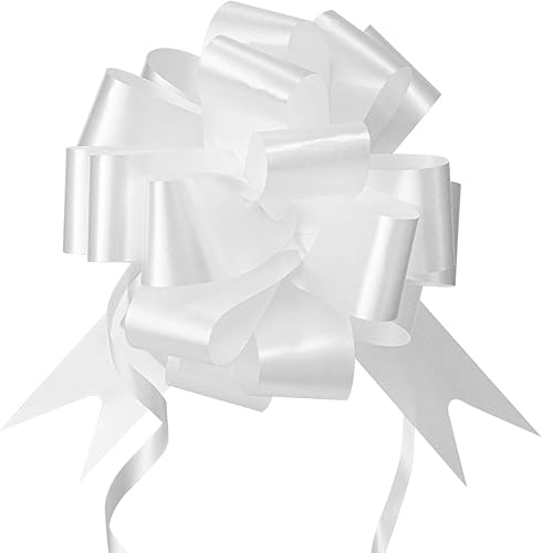 Miniatura 2 de GWHOLE 60 lazos de cinta blanca de 5 pulgadas para envolturas de regalo, decoración de boda