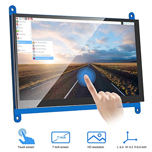 MAKEASY Écran raspberry pi Écran Tactile Capacitif LCD Résolution de 1024 x 600 Moniteur HDMI 7 Pouces Compatible Raspberry Pi 4 pour Raspberry Pi 3 2 1 Modèle B B+ A+ BeagleBone Black Banane Pi/Pro
