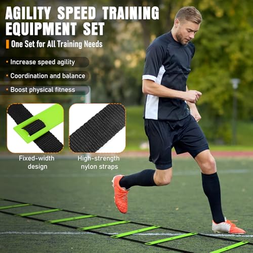 image for MUROZA Agility Ladder Speed Training Equipment Set-20ft Agility Ladder