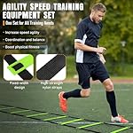MUROZA Agility Ladder, Agility Speed Training Equipment Set, 20ft Speed Ladder, 12 Soccer Cones, 4 Hurdles, Jump Rope, Running Parachute, Soccer Football Basketball Training Equipment Accessories - Image 3