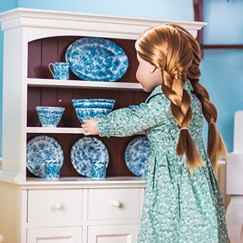 The Queen's Treasures 18 Inch Doll Kitchen Accessories, Spatter Ware 12 Piece Serving Set, 3 Nesting Bowls, Platter, 4 Dishes & 4 Cups Compatible With American Girl Doll Kitchen Furniture #TOP4