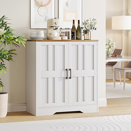 AesthLife Kitchen Buffet Storage Cabinet with Doors and Adjustable Shelves,