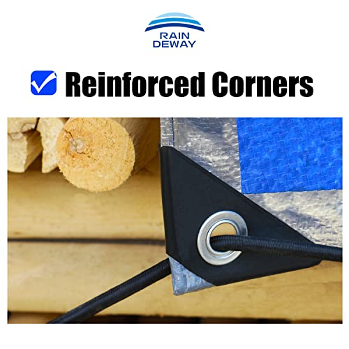 Small Tarps 5X7 Feet 5 Pack, 5.5 Mil Thick, Multipurpose Waterproof Poly Tarp Cover With Metal Grommets And Reinforced Edges, Silver/Blue Tarp By Raindeway #TOP3