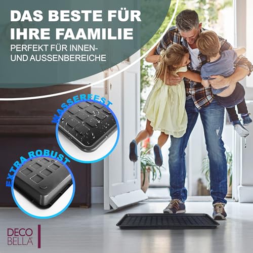 DECOBELLA Schuhabtropfschale | Schuhtablett Grau | Schuhablage, für Ihre schmutzigen Schuhe Abtropfschale | 70x35x3 cm Schuhwanne, Plastikwanne Flach