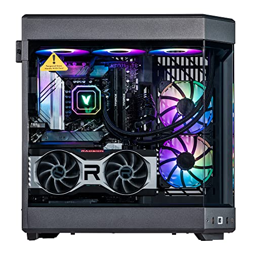 Image of Velztorm Black Praetix Custom Built Y60 Gaming Desktop PC (Radeon RX 7900 XT 20GB (Beats 4080), Liquid Cooled Intel i9-14900K, 64GB DDR5, 8TB PCIe SSD, 1000W PSU, WiFi 6E, Win 11 Home)