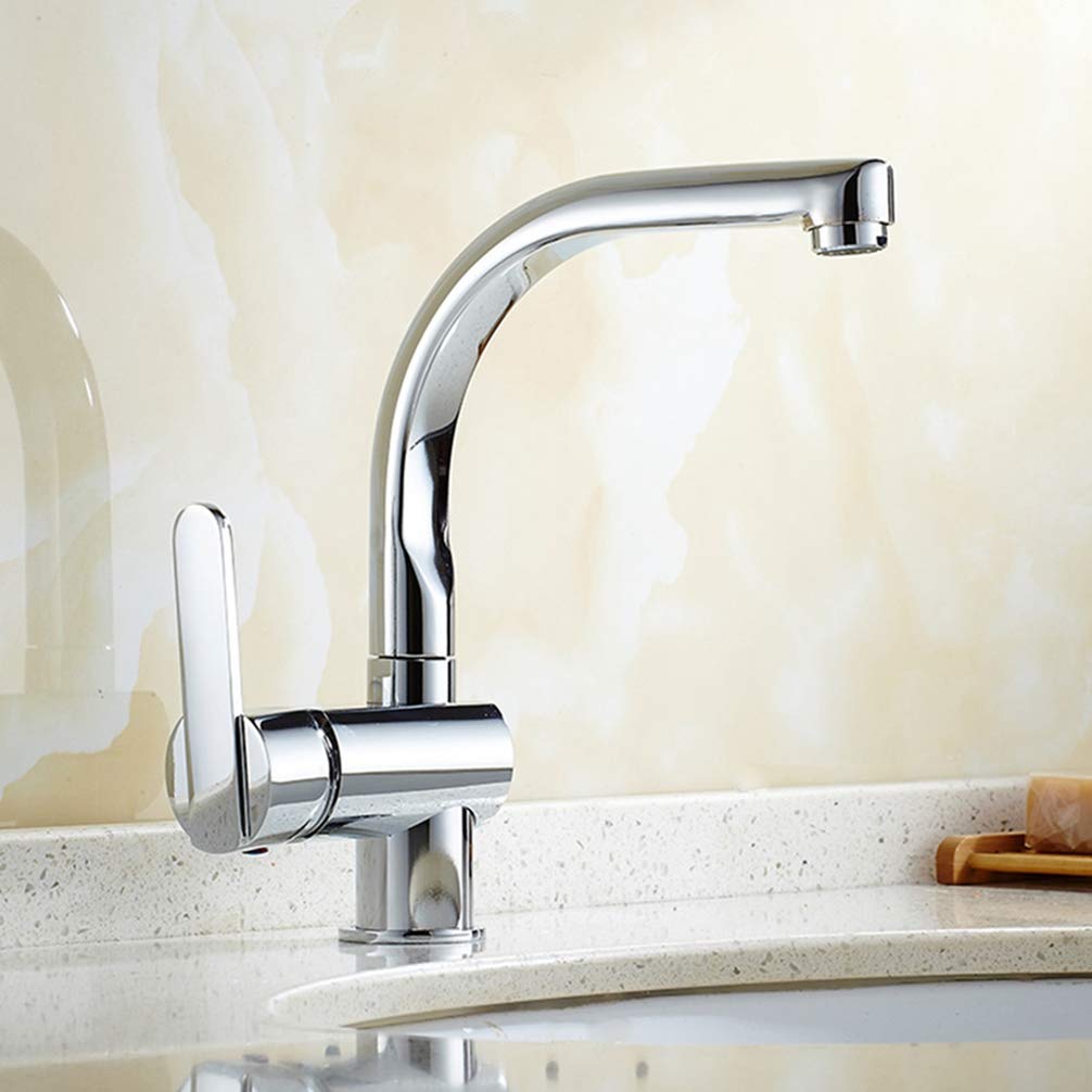 ZYCHSJXA Kitchen Faucet Chrome Swivel Sink Mixer Tap Vanity Faucet,Chrome A