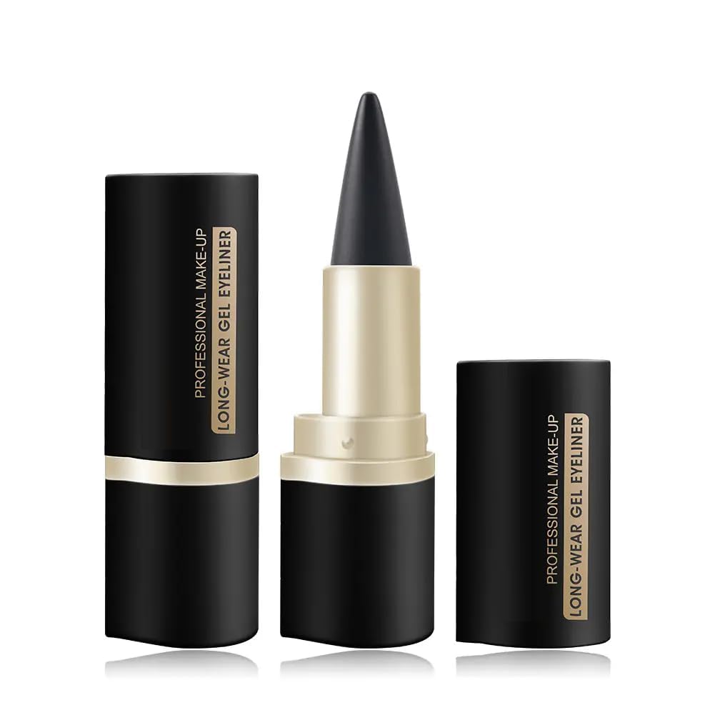JD PRO 1Pcs Long Wear Gel Eyeliner, Eyeliner Cream Stick Natural Black, Eye Liner Gel Waterproof Smudge Proof, Long Lasting Smooth Eye liner Pencil (Black)-image-11