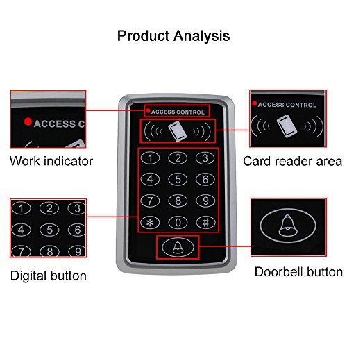 Hfeng Standalone Access Control Keypad Rfid Keyboard Waterproof Cover For Door Locks Access Control System + 10Pcs Keychains #TOP4