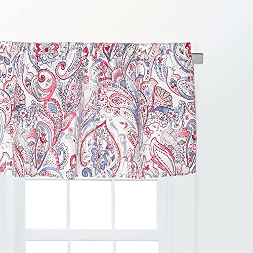 C&F Home Claiborne Valance 15.5" X 72" Red And Blue Paisley Pattern Cotton Window Treatment Valance Single Red #TOP1