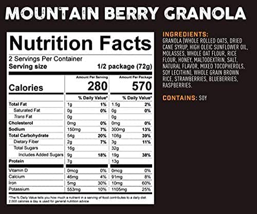 Peak Refuel Mountain Berry Granola | Premium Freeze Dried Camping Food | Backpacking & Hiking Mre Meals | Just Add Water | 100% Real Meat | 13G Of Protein | 2 Serving Pouch #TOP5