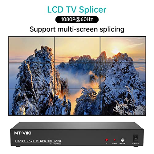 Mt-Viki Video Wall Controller 3X3, Support 1080P 60Hz Hdmi Output And 1 Input For 9 Tv Splicing Display, 9 Channel Video Wall Processor #TOP4