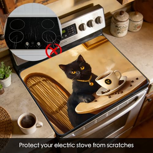Image of Nuxovilar Black Cat Coffee Stove Cover Diatom Mud 28.65x20.47 In