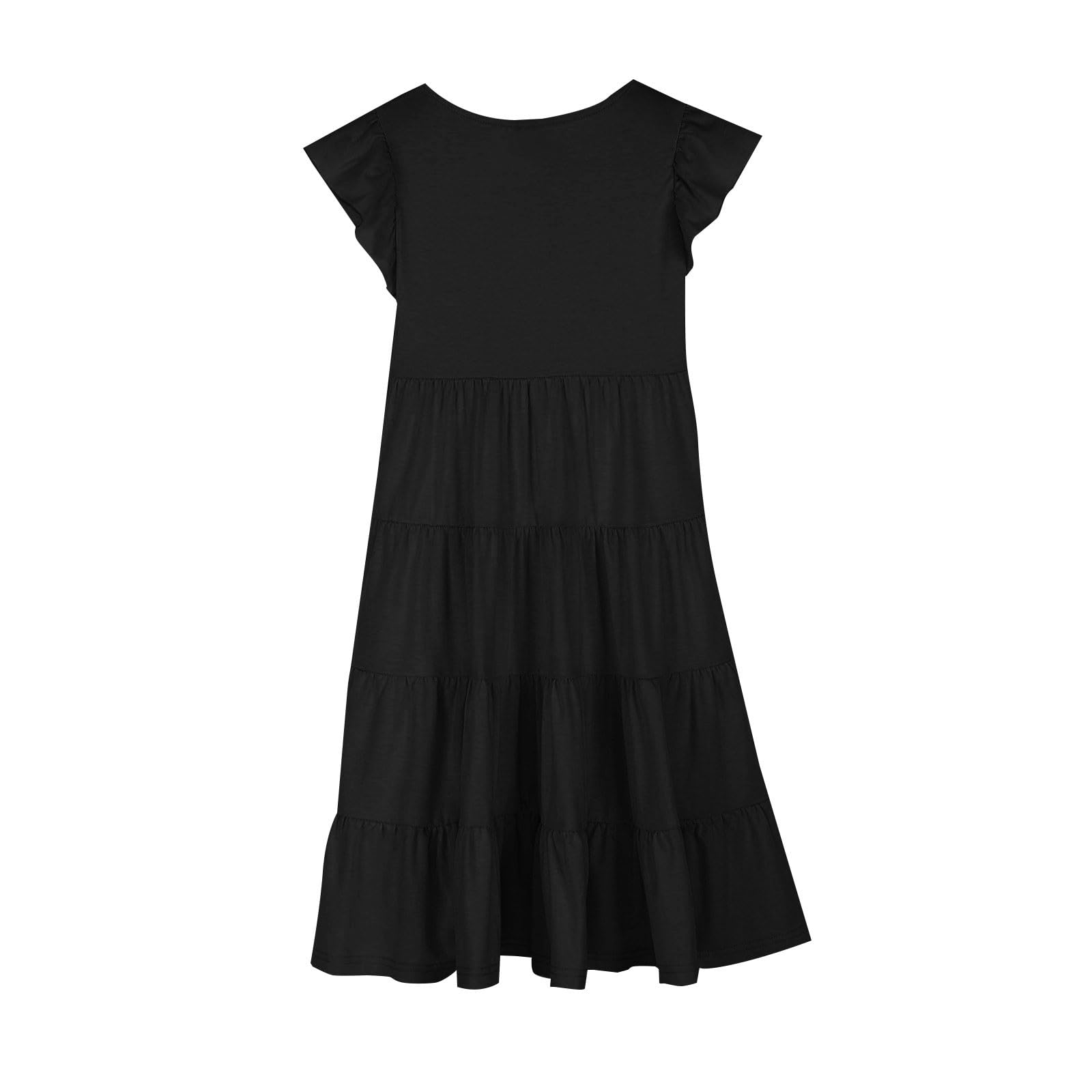 Vestito estivo per ragazze per bambini casual manica a volant swing una linea abiti da festa hawaiana vacanza spiaggia fluida prendisole abbigliamento scolastico A02