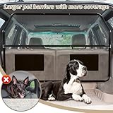 Hundegitter Auto, 127cm Breit Kofferraum Trenngitter für Rücksitz & Laderaum, Hundenetz Auto, Universal Kofferraum Trenngitter für Hunde, Metallrahmen, mit Durchsichtigem Maschennetz für LKW, SUV