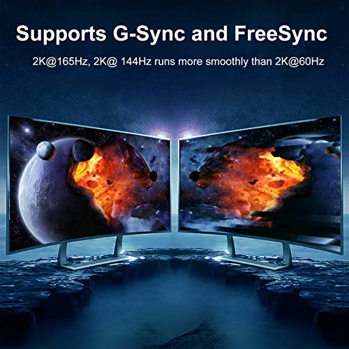 Image of DisplayPort to DisplayPort Cable 3 ft 2-Pack, 4K UHD, Braided | DP Display Port Cable Male to Male, 2k@165Hz / 144Hz /120Hz for Computer, Docking Station, Monitor Splitter KVM and More