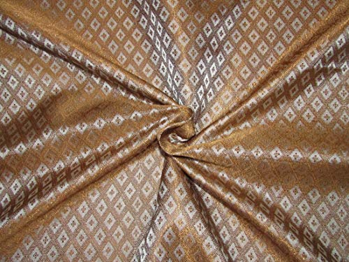 Soie brocart brun doré victorien pour confectionner une robe de soirée chic