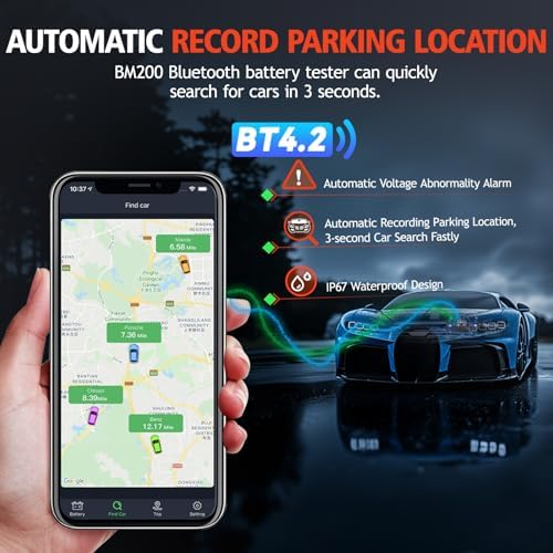 ANCEL BM200 Car Battery Tester 12V Automotive Battery Monitor Bluetooth Auto Battery Load Tester with Cranking Charging Test Alarm Record Voltage History Voltmeter for Car/RV/Motorcycle/Truck/Boat - 4