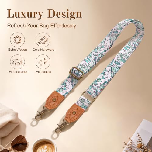 Correa de hombro ajustable estilo mandala menta para transformar bolsos de hombro y bolsas 2