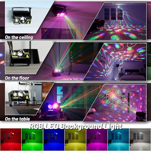 Party Lights Dj Disco Light Disco Ball Light LED Stage Strobe Lights Projector Sound Activated with Remote Control for Parties Club Bar Holiday Christmas Dance Gift Birthday Xmas Wedding Home Décor