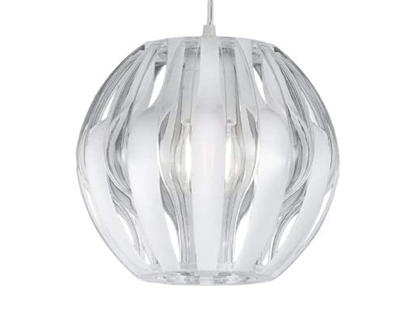 Ściemniana lampa wisząca LED kula 1 źródło światła tworzywo sztuczne białe/przezroczyste, Ø 30 cm