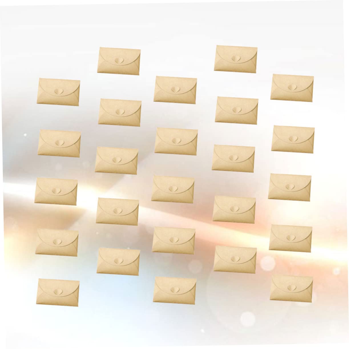 Enveloppes à Fermoir Cœur 100 Pièces en Papier Kraft Beige
