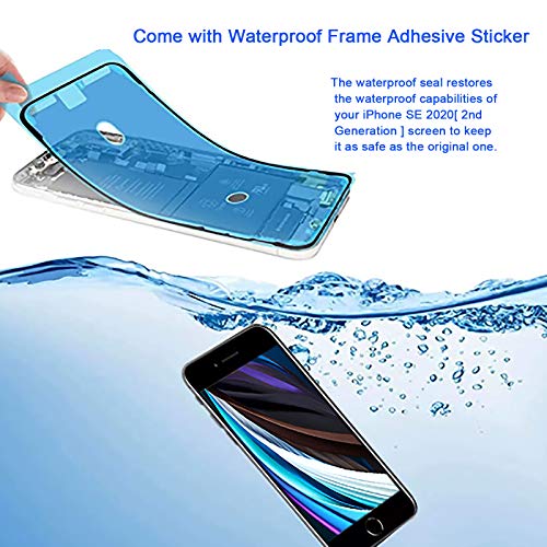 Diykitpl For Iphone 8/ Se 2020 2Nd Generation Screen Replacement Black, Full Assembly Lcd Touch Digitizer With Repair Tools For A2275, A2298, A2296.With Waterproof Seal+Repair Tools+Screen Protector #TOP3