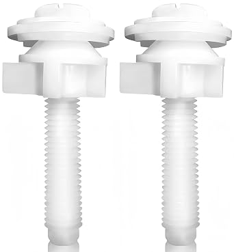 2 Pack Plastic Toilet Seat Screws,Toilet Lid Screws,Toilet Seat Screws Replacement Kit,Toilet Seat Plastic Bolts