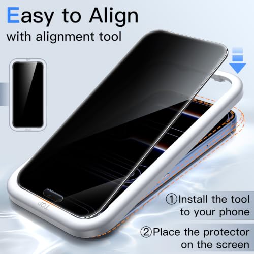 Image of JETech Privacy Screen Protector for iPhone New Pro, 2-Pack