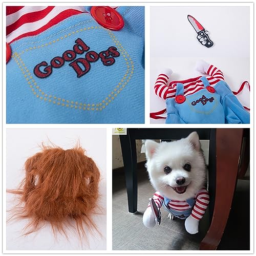 Fantasia de cachorro de boneca mortal para animais de estimação, cosplay de cachorro Chucky, fantasi