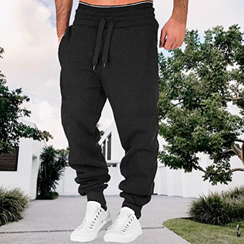 Fupinoded Sweatpants For Men,Men's Sweatpants Athletic Sweat Pants For Men Lightweight Mesh Open Bottom Loose Fit Workout Sweatpants Men's Sweatpants Athletic Black #TOP3