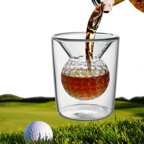 Albefer Vaso de Degustación de Whisky Con Diseño de Pelota de Golf - 6 Onzas, Copa de Vino, Divertidos Regalos Para Hombres, Bourbon, Cóctel Escocés