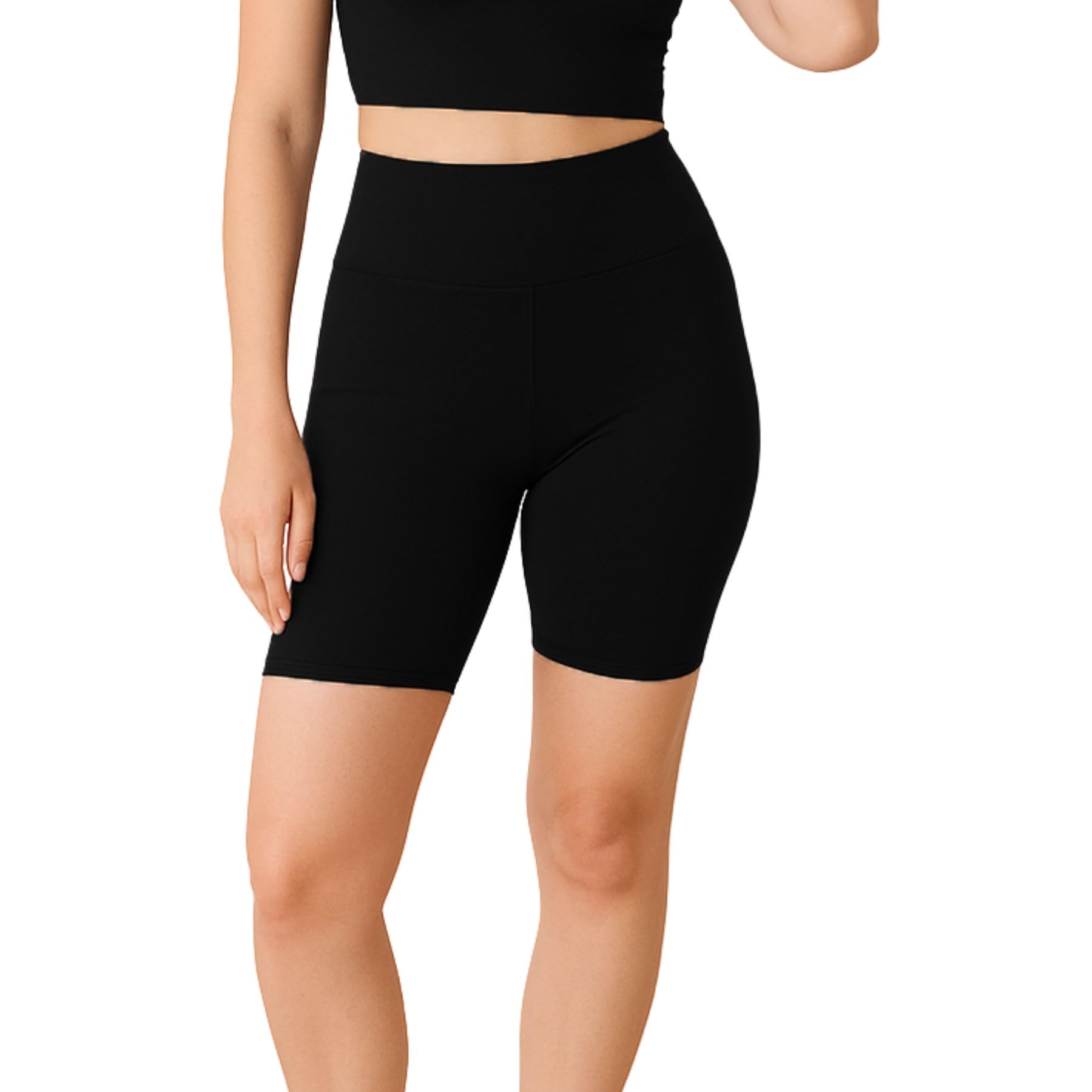Janisramone High Waisted Cycling Shorts Women Soft Stretchy Women Activewear Gym Yoga Dance Workout Tummy Control Shorts