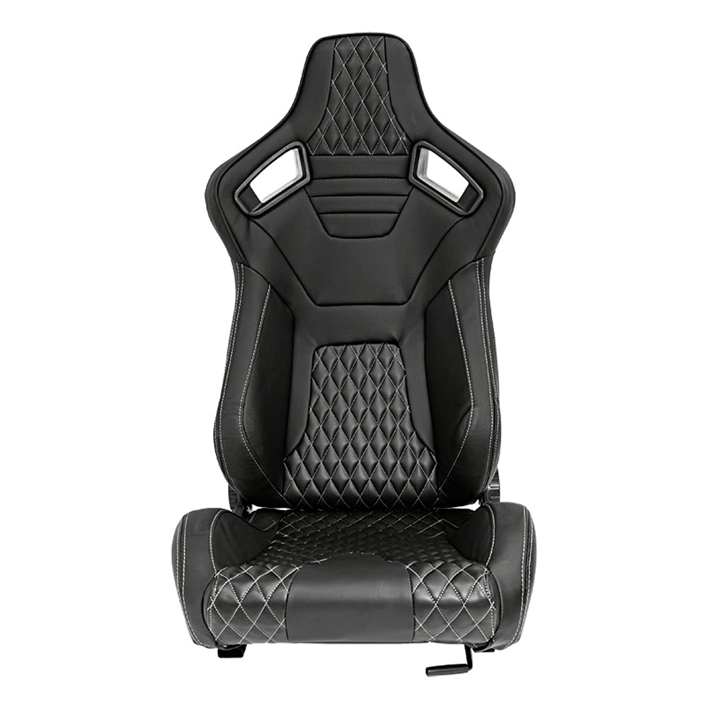 Sedile Sportivo 'MS' - Nero/Grigio - reclinabile doppia regolazione - incl. Slitte