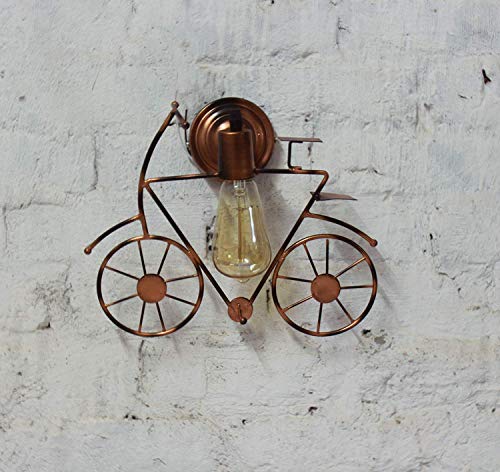 Image of GreyWings Vintage Cycle Shaped Wall Light for Home Decor, Antique Wall Lamp, Decorative Industrial Style, (Bulb Not Included) Small Pack of 1