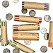 PM Company 64 Pcs Preformed Coin Wrappers Rolls — Assorted Heavy Duty Rolls Wrappers for Quarters, Pennies, Nickels, and Dimes