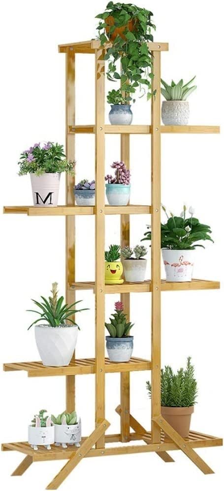 Support de plante d'intérieur en bambou pour surélever vos fleurs