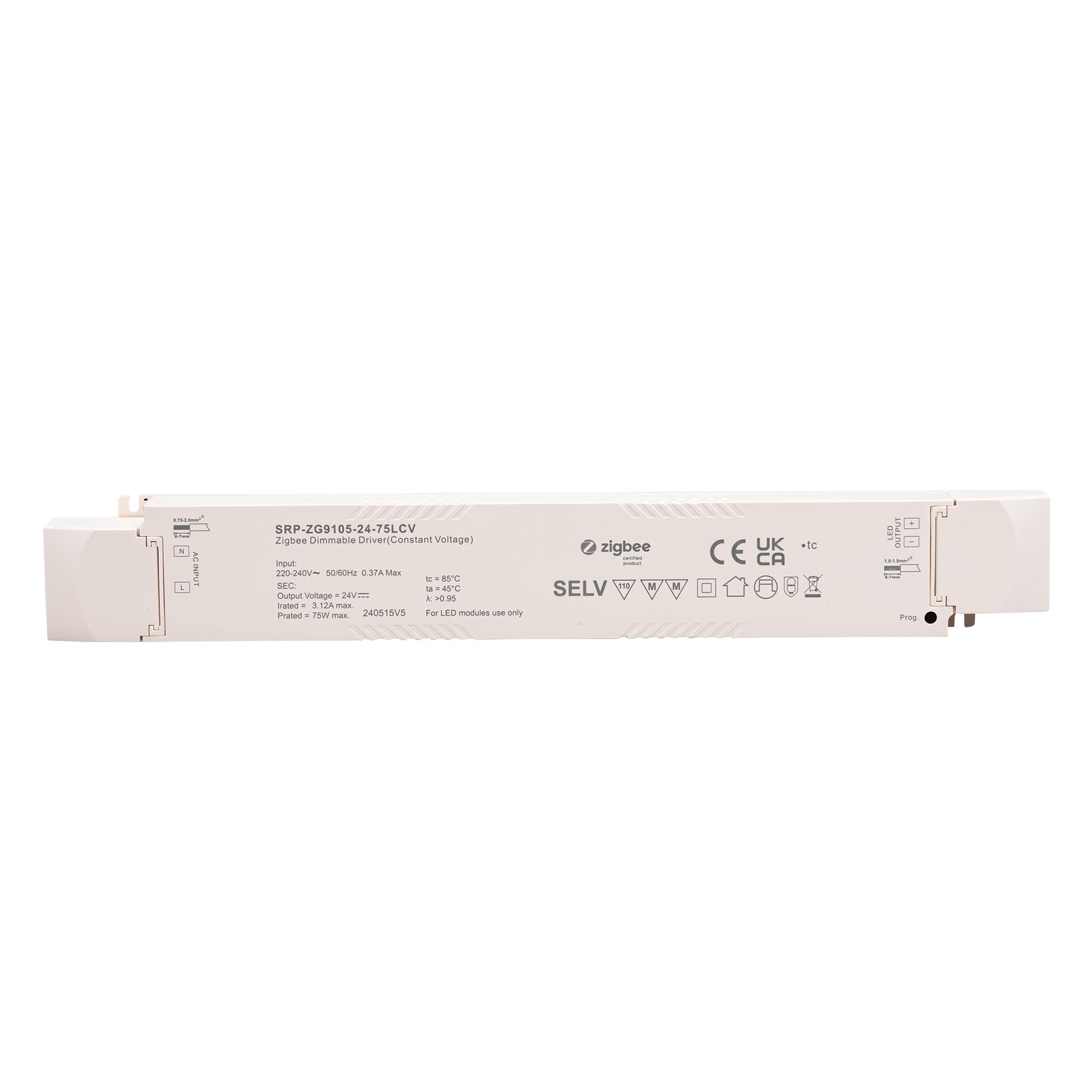 CONNEX 75W 24V ZigBee Constant Voltage LED Dimmbar Driver SRP-ZG9105-24-75LCV