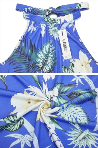Image of STYLEWORD Women's Summer Floral Halter Maxi Dress Vacation Semi Formal 2026