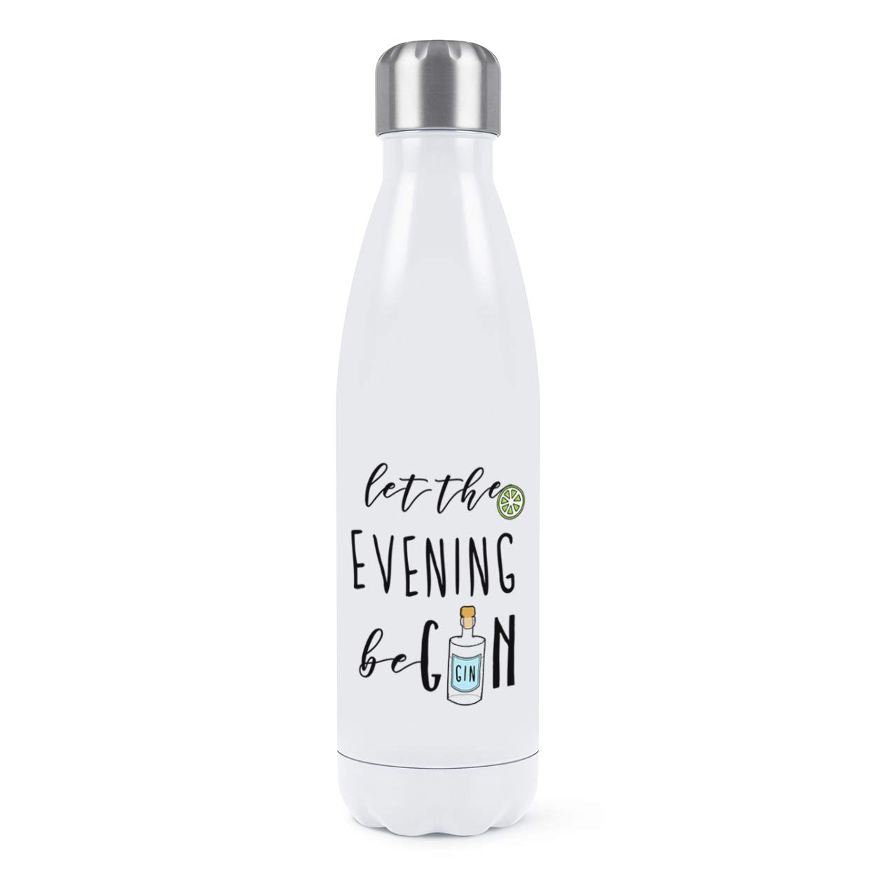 Gourde isolée en acier inoxydable 500ml blanche pour boissons de sport et soirée