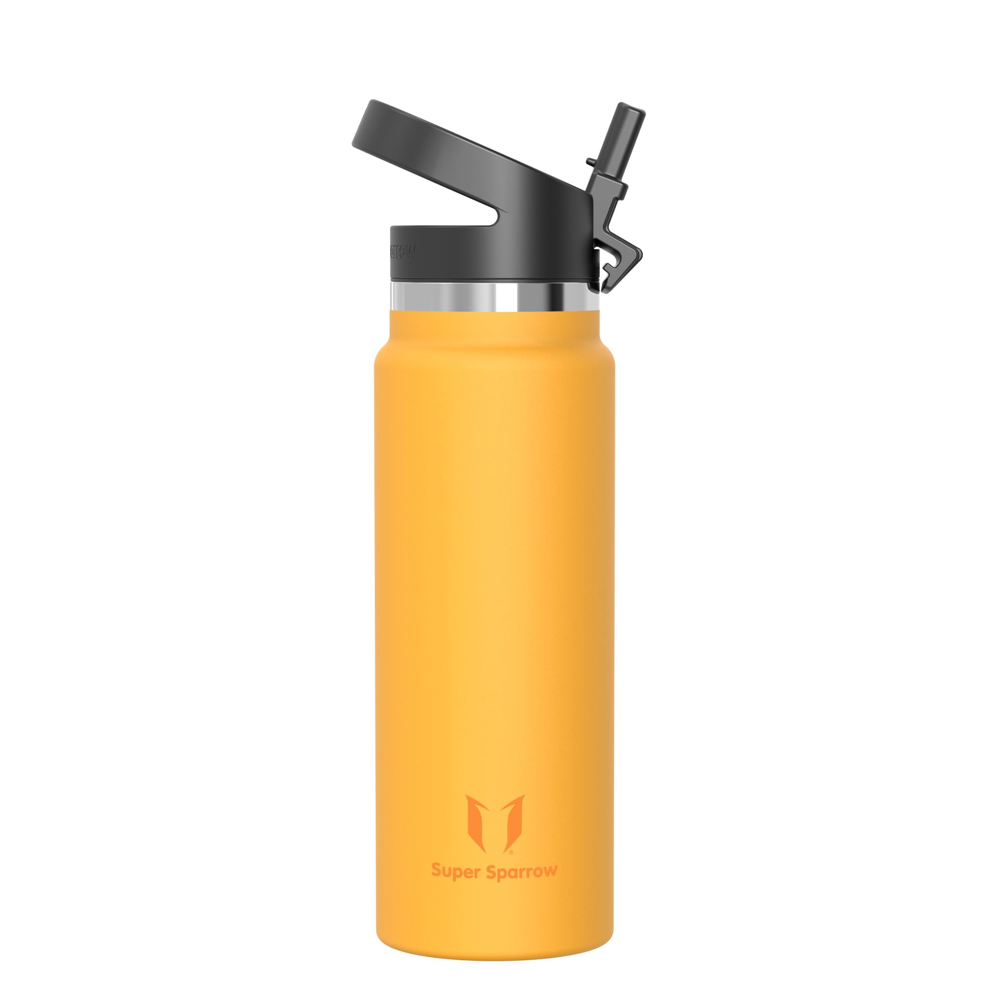 Super Sparrow Water Bottle Insulated - 1000ml - Wide Mouth Metal Bottle - Wide Mouth SwivelSip Flask - BPA Free, Leak Proof - Ergonomic Straw Water Bottles for Work, Gym, Travel, Sports