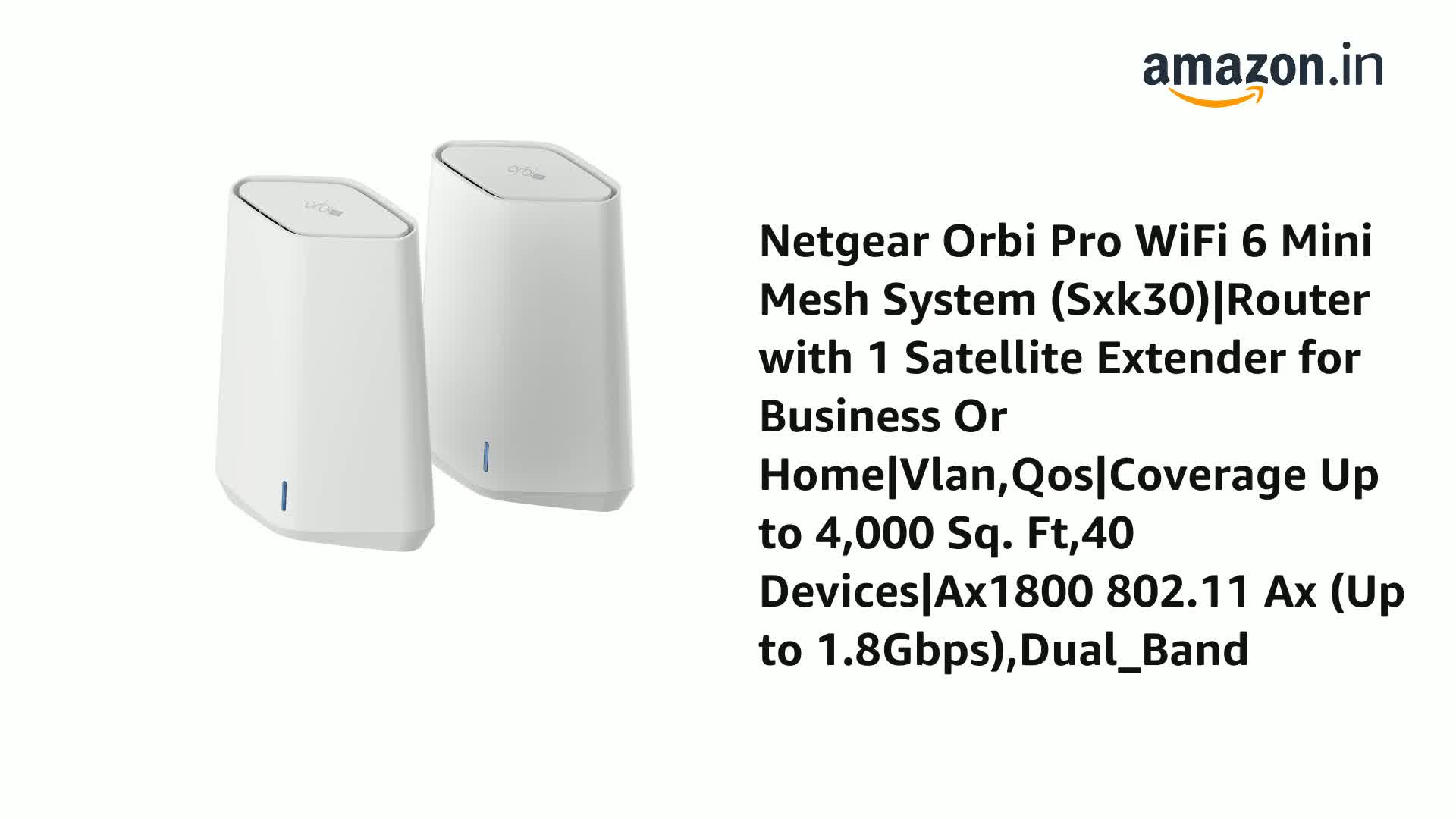 NETGEAR Orbi Pro WiFi 6 Mini Mesh System (SXK30) | Router with 1