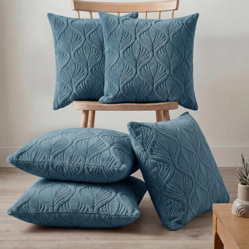 Image of Yellow Weaves Jacquard Cushion Covers | Sofa Cushion Covers | Throw Pillow Cover for Sofa, Couch, Living Room| Removable & Washable | 16x16 Inches, 1 Piece (Teal Blue)