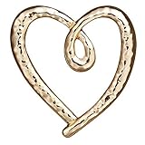 DEMDACO Heart Goldtone Hammered One Size Women's Metal Giving Pin in Gift Box